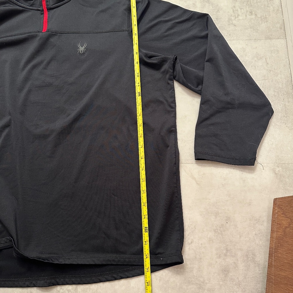 Men's Spyder Active Black 1/4 zip pullover w/red accents: Prow-B Size XL - Picture 8 of 11